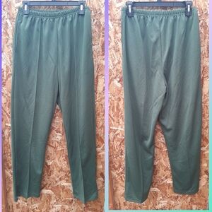🛍Sara Morgan Ladies Size 12A green elastic waist pants 100% Polyester C2